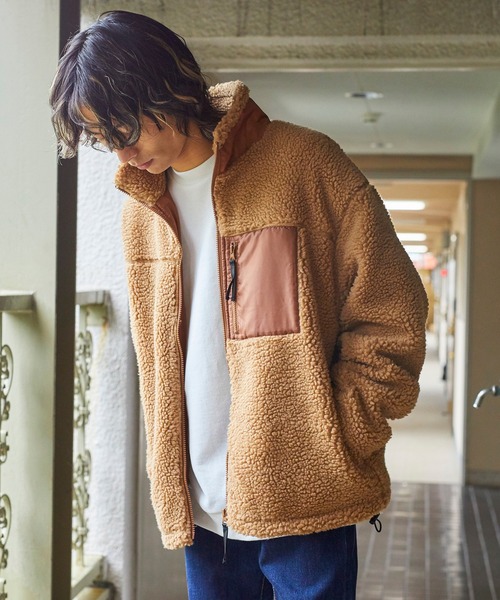 WEGO（ウィゴー）の「WEGO/ボアスタンドブルゾン（ブルゾン・メンズ・ベージュ/ホワイト/ブラウン/ライトベージュ/ブラック/ホワイト系その他/ベージュ系その他/サックスブルー/その他1/グリーン系その他・LARGE/SMALL/MEDIUM）」の12枚目の写真