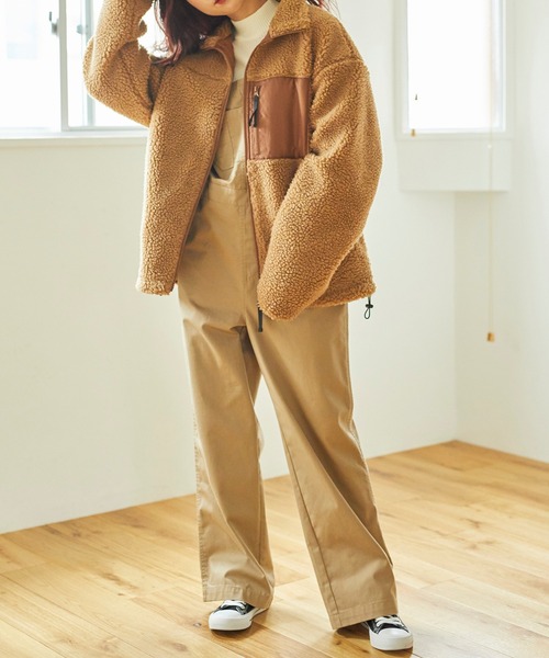 WEGO（ウィゴー）の「WEGO/ボアスタンドブルゾン（ブルゾン・メンズ・ベージュ/ホワイト/ブラウン/ライトベージュ/ブラック/ホワイト系その他/ベージュ系その他/サックスブルー/その他1/グリーン系その他・LARGE/SMALL/MEDIUM）」の18枚目の写真