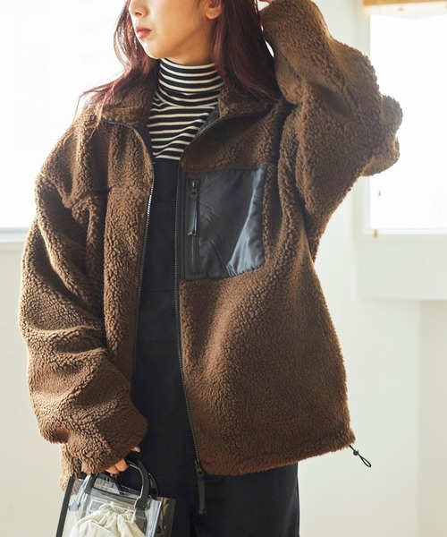 WEGO（ウィゴー）の「WEGO/ボアスタンドブルゾン（ブルゾン・メンズ・ベージュ/ホワイト/ブラウン/ライトベージュ/ブラック/ホワイト系その他/ベージュ系その他/サックスブルー/その他1/グリーン系その他・LARGE/SMALL/MEDIUM）」の20枚目の写真