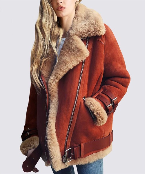 Ritzy（リッツィー）の「フェイクムートンZIPブルゾン（ブルゾン・レディース・ブラック/グレー/レッド/オリーブ・M/L）」の14枚目の写真