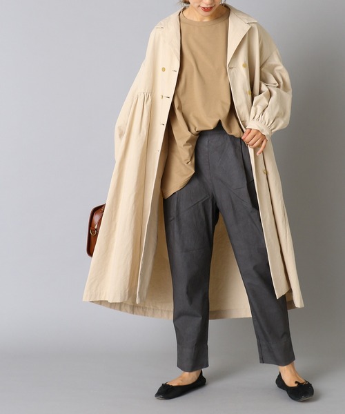 PUAL CE CIN（ピュアルセシン）の「【Ｄｕ　ｎｏｉｒ】ダブルギャザーコート（ワンピース・レディース・チャコールグレー/ベージュ・FREE）」の18枚目の写真