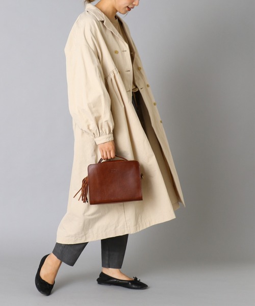 PUAL CE CIN（ピュアルセシン）の「【Ｄｕ　ｎｏｉｒ】ダブルギャザーコート（ワンピース・レディース・チャコールグレー/ベージュ・FREE）」の15枚目の写真