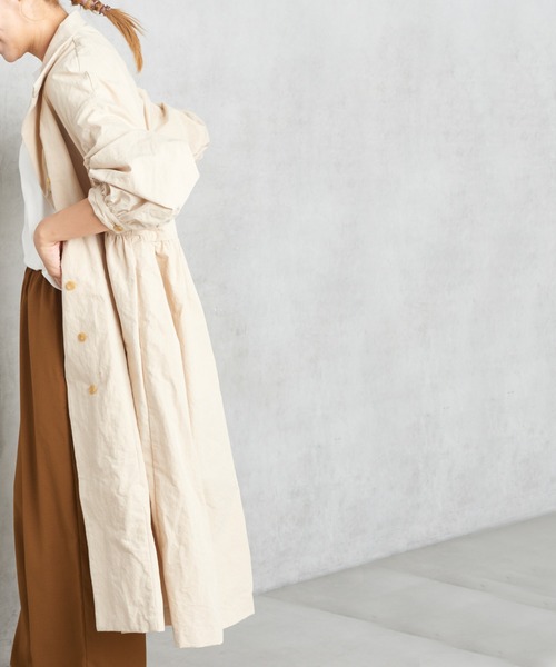 PUAL CE CIN（ピュアルセシン）の「【Ｄｕ　ｎｏｉｒ】ダブルギャザーコート（ワンピース・レディース・チャコールグレー/ベージュ・FREE）」の12枚目の写真