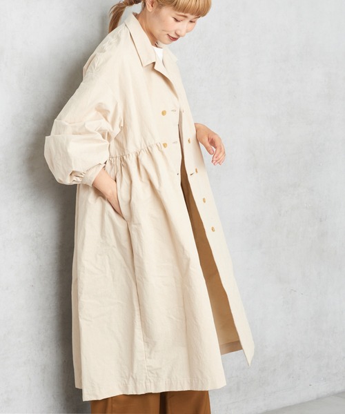 PUAL CE CIN（ピュアルセシン）の「【Ｄｕ　ｎｏｉｒ】ダブルギャザーコート（ワンピース・レディース・チャコールグレー/ベージュ・FREE）」の22枚目の写真
