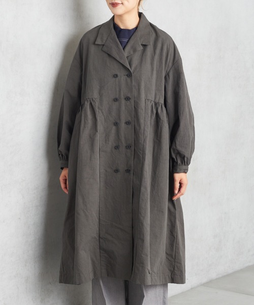 PUAL CE CIN（ピュアルセシン）の「【Ｄｕ　ｎｏｉｒ】ダブルギャザーコート（ワンピース・レディース・チャコールグレー/ベージュ・FREE）」の20枚目の写真