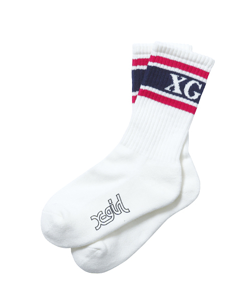 X-girl（エックスガール）の「XGIRL LINE SOCKS（ソックス/靴下・レディース・ブラック/ネイビー/ピンク・ONE SIZE）」の3枚目の写真