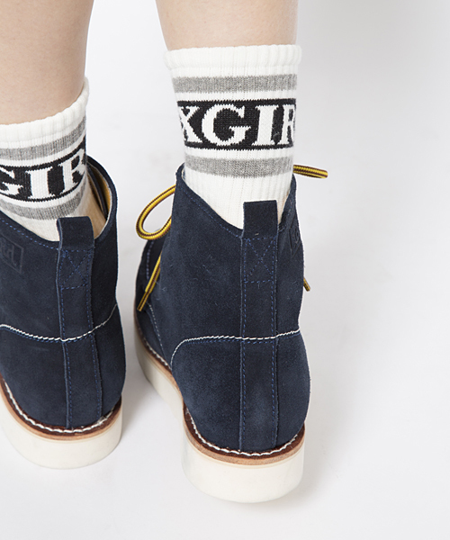 X-girl（エックスガール）の「XGIRL LINE SOCKS（ソックス/靴下・レディース・ブラック/ネイビー/ピンク・ONE SIZE）」の5枚目の写真