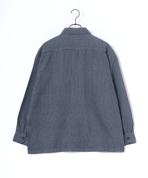 Dickies（ディッキーズ）の「Dickies/ディッキーズ オーバーサイズ ワークシャツ/CPOシャツ（シャツ/ブラウス・メンズ・ベージュ/ストライプ・M/L/XL）」の5枚目の写真