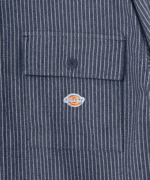 Dickies（ディッキーズ）の「Dickies/ディッキーズ オーバーサイズ ワークシャツ/CPOシャツ（シャツ/ブラウス・メンズ・ベージュ/ストライプ・M/L/XL）」の8枚目の写真