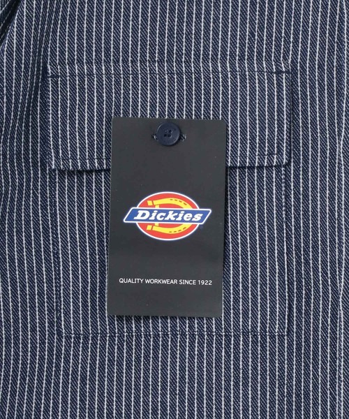 Dickies（ディッキーズ）の「Dickies/ディッキーズ オーバーサイズ ワークシャツ/CPOシャツ（シャツ/ブラウス・メンズ・ベージュ/ストライプ・M/L/XL）」の9枚目の写真