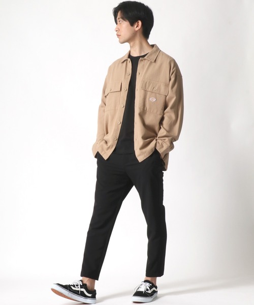 Dickies（ディッキーズ）の「Dickies/ディッキーズ オーバーサイズ ワークシャツ/CPOシャツ（シャツ/ブラウス・メンズ・ベージュ/ストライプ・M/L/XL）」の20枚目の写真