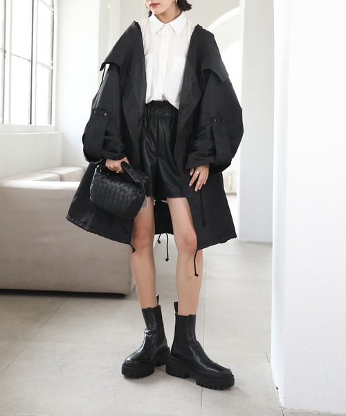 chuclla(チュクラ)の「【chuclla】【2021/SS】Gather leather short pants sb-4 chw1449(その他パンツ・レディース・ブラック・S/M)」の9枚目の写真
