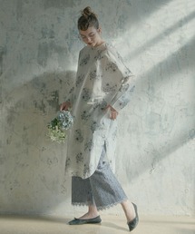 PUAL CE CIN | 線描き花束プリントワンピース(ワンピース)