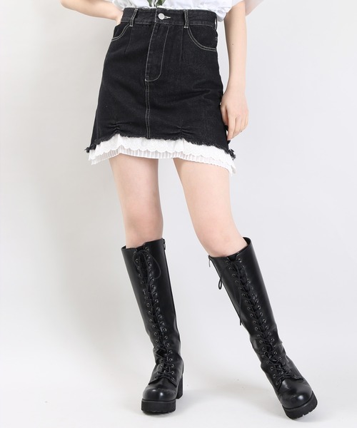 WC（ダブル シー）の「デニムフリルスカート（スカート）」 - WEAR 