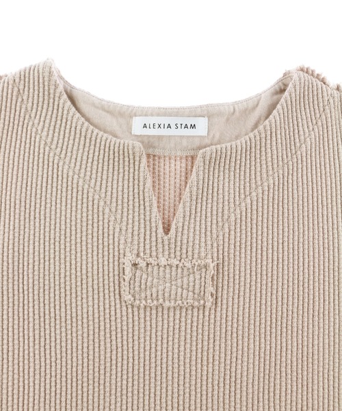 ALEXIA STAM(アリシアスタン)の「Waffle Key Neck Top/ワッフルキーネックトップ(Tシャツ/カットソー・レディース・アイボリー/グリーン系その他/ピンク系その他・FREE)」の21枚目の写真