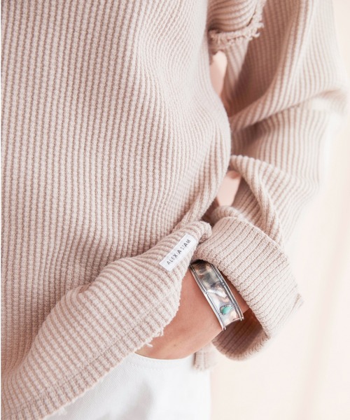 ALEXIA STAM(アリシアスタン)の「Waffle Key Neck Top/ワッフルキーネックトップ(Tシャツ/カットソー・レディース・アイボリー/グリーン系その他/ピンク系その他・FREE)」の13枚目の写真