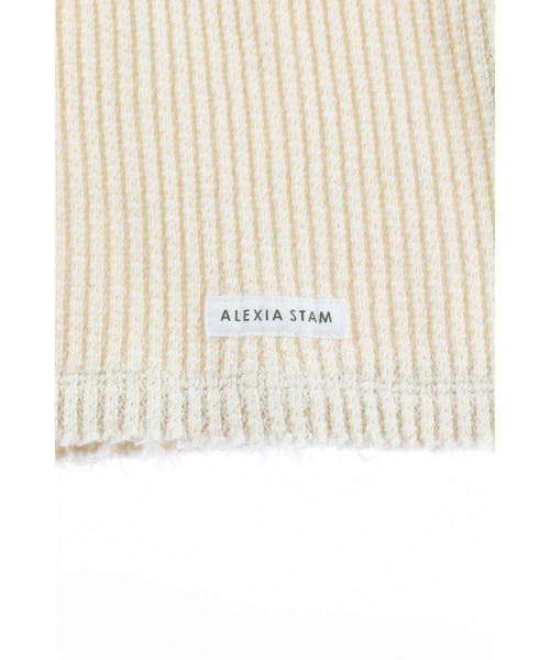 ALEXIA STAM(アリシアスタン)の「Waffle Key Neck Top/ワッフルキーネックトップ(Tシャツ/カットソー・レディース・アイボリー/グリーン系その他/ピンク系その他・FREE)」の14枚目の写真