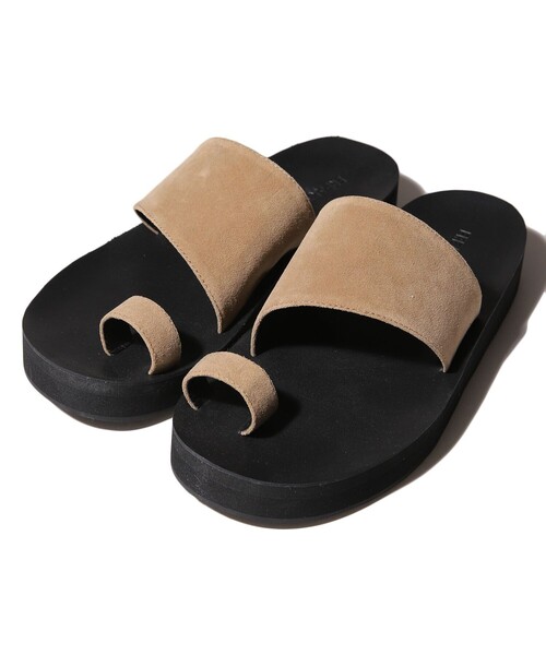 FREAK'S STORE(フリークスストア)の「WEB限定 PUレザー 親指ストラップ サンダル/コンフォートサンダル/レオパード(サンダル・メンズ・ブラック/ベージュ/ブラウン/レオパード・6/8/9/8.5/6.5/5.5)」の6枚目の写真