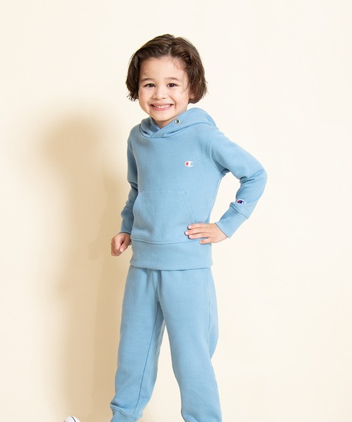 Champion（チャンピオン）の「【Champion/チャンピオン】キッズ ベーシック フーデッドスウェットシャツ（パーカー・キッズ・オフホワイト/ブラック/ネイビー/グレー/ブルー/ベージュ/ライトブルー/カーキ/チャコール/ブラウン/ベージュ系その他3・110/150/100/130/140/120/160）」の9枚目の写真