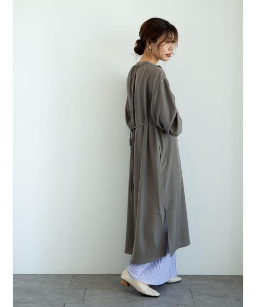 Sugar spoon（シュガースプーン）の「・SUGAR SPOON レイヤードシャツワンピ＊（ワンピース・レディース・チャコールグレー/ライトカーキ/ベージュ・FREE）」の12枚目の写真