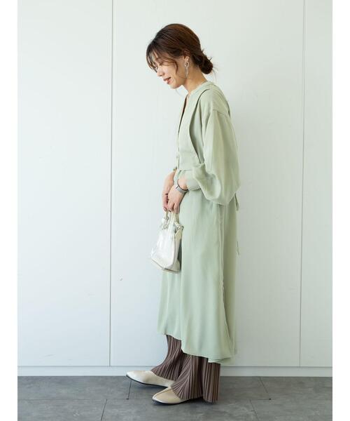 Sugar spoon（シュガースプーン）の「・SUGAR SPOON レイヤードシャツワンピ＊（ワンピース・レディース・チャコールグレー/ライトカーキ/ベージュ・FREE）」の18枚目の写真