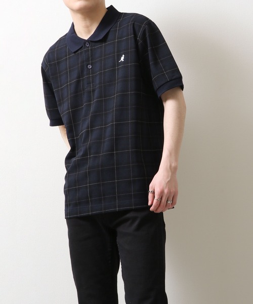 KANGOL（カンゴール）の「【KANGOL】 鹿の子 ワンポイント ロゴ 刺繍 半袖 ポロシャツ（ポロシャツ・メンズ・ネイビー系/ブラック系1/ホワイト/ブラック/ブラック×ホワイト/ネイビー系1/ブラック系/グレー系/ネイビー系2/チャコール/ネイビー/ブルー/ホワイト系/ブラック系2/ネイビー系3/ネイビー系4/ホワイト系1/ブラック系3・LARGE/SMALL/MEDIUM/XX-LARGE/X-LARGE）」の14枚目の写真