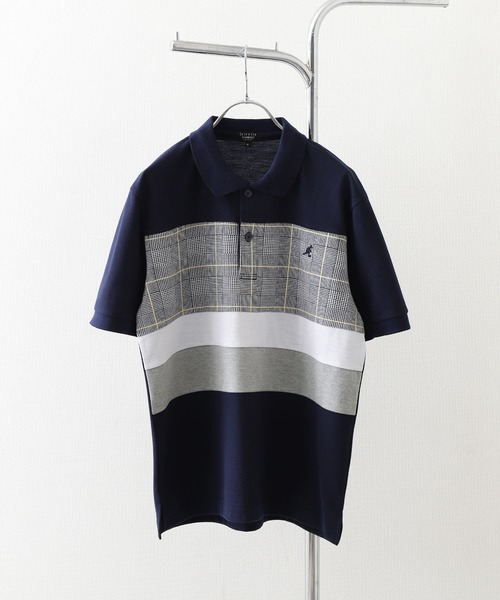 タトラス カノコ ワンポイント ロゴ刺繍 ポロシャツ ネイビー KANGOL】 鹿の子 ワンポイント ロゴ 刺繍 半袖 ポロシャツ（ポロシャツ