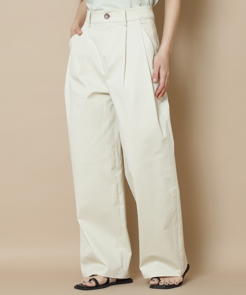 N.（N. Natural Beauty Basic）（エヌエヌナチュラルビューティーベーシック）の「【S Size Line】カラーチノワイドパンツ（チノパンツ・レディース・オフホワイト/ピンク・SMALL/MEDIUM）」の3枚目の写真