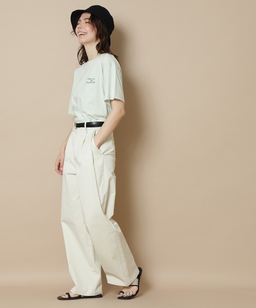 N.（N. Natural Beauty Basic）（エヌエヌナチュラルビューティーベーシック）の「【S Size Line】カラーチノワイドパンツ（チノパンツ・レディース・オフホワイト/ピンク・SMALL/MEDIUM）」の5枚目の写真