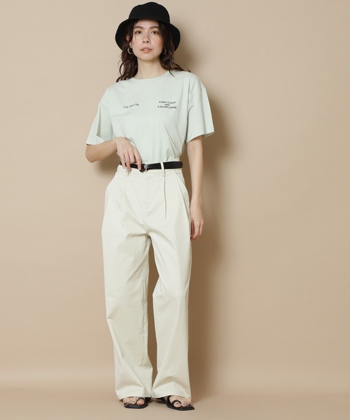 N.（N. Natural Beauty Basic）（エヌエヌナチュラルビューティーベーシック）の「【S Size Line】カラーチノワイドパンツ（チノパンツ・レディース・オフホワイト/ピンク・SMALL/MEDIUM）」の4枚目の写真