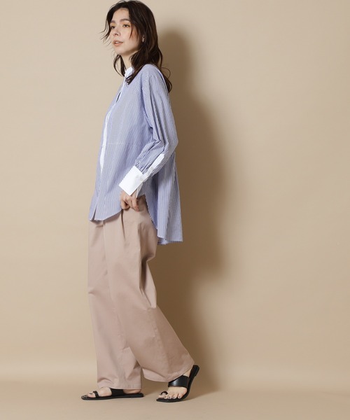 N.（N. Natural Beauty Basic）（エヌエヌナチュラルビューティーベーシック）の「【S Size Line】カラーチノワイドパンツ（チノパンツ・レディース・オフホワイト/ピンク・SMALL/MEDIUM）」の8枚目の写真