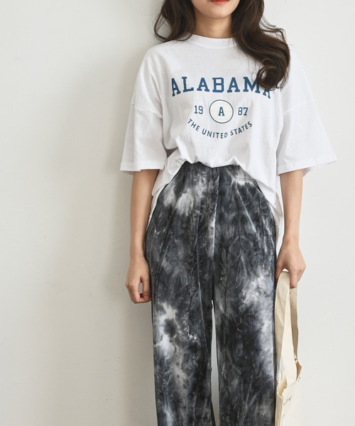 me+em select（ミームセレクト）の「ALABAMA カレッジロゴTシャツ（Tシャツ/カットソー・レディース・ネイビー/グレー/アイボリー/ミント・FREE）」の21枚目の写真