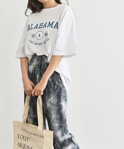 me+em select（ミームセレクト）の「ALABAMA カレッジロゴTシャツ（Tシャツ/カットソー・レディース・ネイビー/グレー/アイボリー/ミント・FREE）」の7枚目の写真