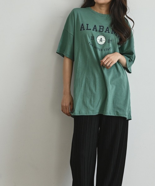 me+em select（ミームセレクト）の「ALABAMA カレッジロゴTシャツ（Tシャツ/カットソー・レディース・ネイビー/グレー/アイボリー/ミント・FREE）」の22枚目の写真