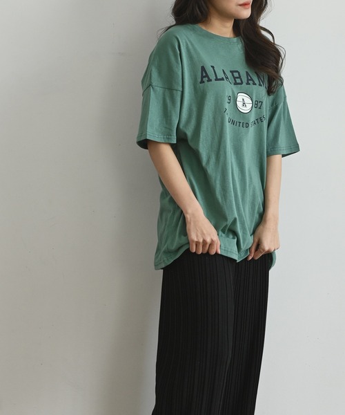 me+em select（ミームセレクト）の「ALABAMA カレッジロゴTシャツ（Tシャツ/カットソー・レディース・ネイビー/グレー/アイボリー/ミント・FREE）」の20枚目の写真