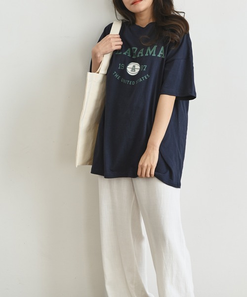 me+em select（ミームセレクト）の「ALABAMA カレッジロゴTシャツ（Tシャツ/カットソー・レディース・ネイビー/グレー/アイボリー/ミント・FREE）」の16枚目の写真