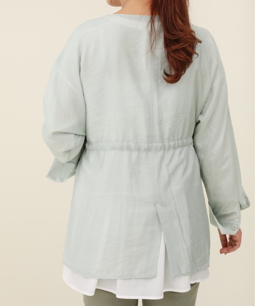 sakishimatokyo（サキシマトーキョー）の「サキシマamp「シアードルマンシャツジャケット」（ノーカラージャケット・レディース・ピンク/アイボリー/ブラック/ミント・FREE）」の6枚目の写真