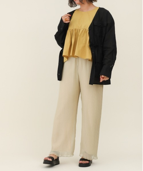 sakishimatokyo（サキシマトーキョー）の「サキシマamp「シアードルマンシャツジャケット」（ノーカラージャケット・レディース・ピンク/アイボリー/ブラック/ミント・FREE）」の13枚目の写真