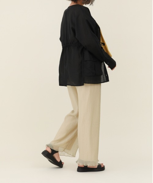 sakishimatokyo（サキシマトーキョー）の「サキシマamp「シアードルマンシャツジャケット」（ノーカラージャケット・レディース・ピンク/アイボリー/ブラック/ミント・FREE）」の14枚目の写真