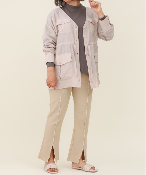 sakishimatokyo（サキシマトーキョー）の「サキシマamp「シアードルマンシャツジャケット」（ノーカラージャケット・レディース・ピンク/アイボリー/ブラック/ミント・FREE）」の18枚目の写真