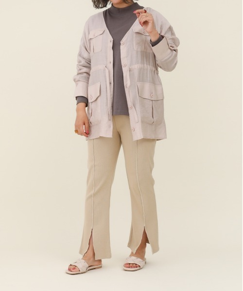 sakishimatokyo（サキシマトーキョー）の「サキシマamp「シアードルマンシャツジャケット」（ノーカラージャケット・レディース・ピンク/アイボリー/ブラック/ミント・FREE）」の20枚目の写真