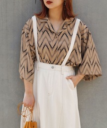 179/WG | ジグザグ柄開襟シャツ(シャツ/ブラウス)