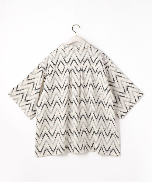 179/WG(イチナナキュウダブルジー)の「ジグザグ柄開襟シャツ(シャツ/ブラウス・レディース・オフホワイト/ブラック/ベージュ・MEDIUM)」の21枚目の写真
