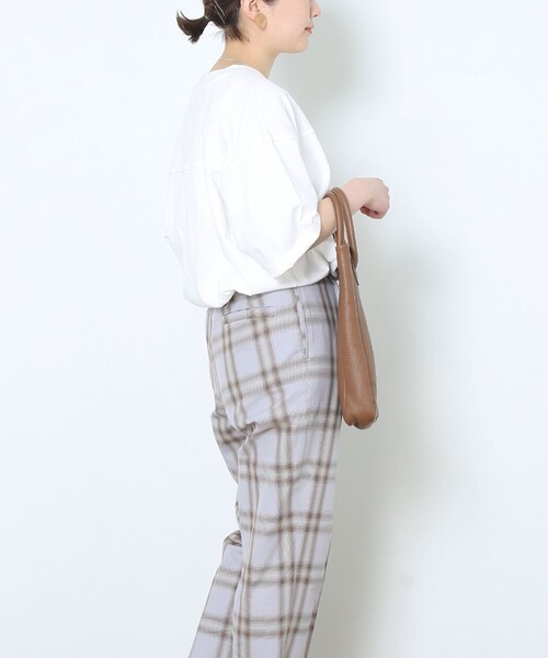 FREAK'S STORE(フリークスストア)の「▽【WEB限定】チェックテーパードパンツ(スラックス・レディース・ブラック/ブラウン/ピンク/ブルー/ネイビー・SMALL/MEDIUM)」の13枚目の写真