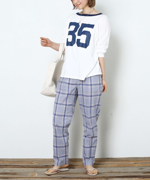 FREAK'S STORE(フリークスストア)の「▽【WEB限定】チェックテーパードパンツ(スラックス・レディース・ブラック/ブラウン/ピンク/ブルー/ネイビー・SMALL/MEDIUM)」の22枚目の写真