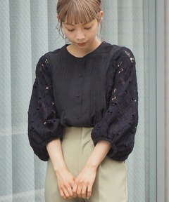 セール】TICCA / ティッカ 別注レース半袖シャツ*（シャツ/ブラウス