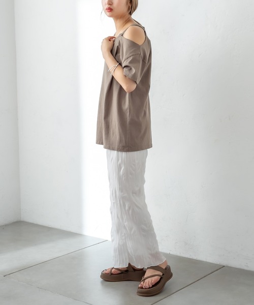 mystic（ミスティック）の「シアー楊柳スカート（スカート・レディース・ブラック/オフホワイト/ブルー/グリーン・FREE）」の7枚目の写真