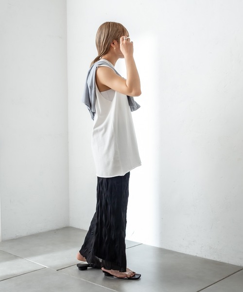 mystic（ミスティック）の「シアー楊柳スカート（スカート・レディース・ブラック/オフホワイト/ブルー/グリーン・FREE）」の12枚目の写真