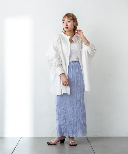 mystic（ミスティック）の「シアー楊柳スカート（スカート・レディース・ブラック/オフホワイト/ブルー/グリーン・FREE）」の19枚目の写真