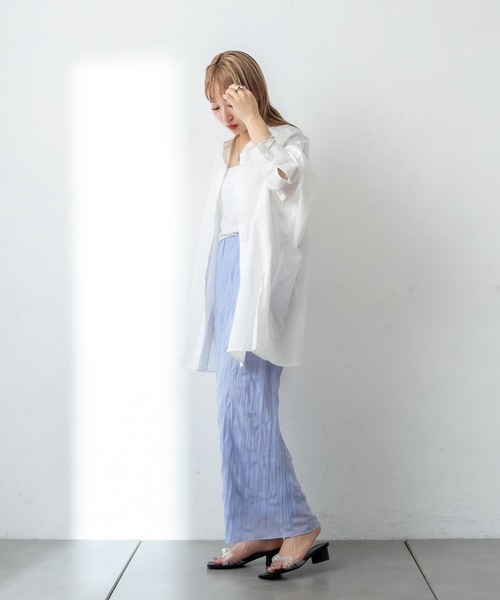 mystic（ミスティック）の「シアー楊柳スカート（スカート・レディース・ブラック/オフホワイト/ブルー/グリーン・FREE）」の20枚目の写真